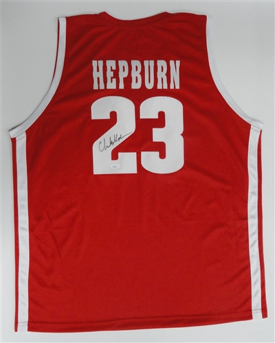 CHUCKY HEPBURN SIGNED CUSTOM REPLICA WI BADGERS RED JERSEY - JSA
