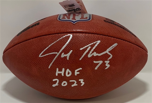 JOE THOMAS SIGNED AUTHENTIC WILSON DUKE FOOTBALL W/ HOF '23 - BROWNS - JSA