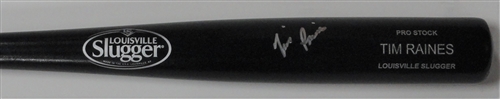 TIM RAINES SIGNED LOUISVILLE SLUGGER NAME ENGRAVED BLACK BAT - EXPOS - JSA