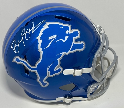 BARRY SANDERS SIGNED FULL SIZE LIONS FLASH REPLICA SPEED HELMET - JSA