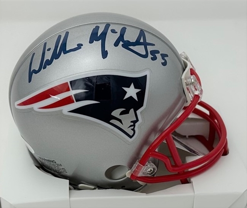 WILLIE MCGINEST SIGNED PATRIOTS VSR4 MINI HELMET - JSA
