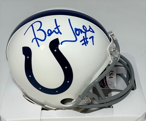 BERT JONES SIGNED INDIANAPOLIS COLTS VSR4 MINI HELMET - JSA