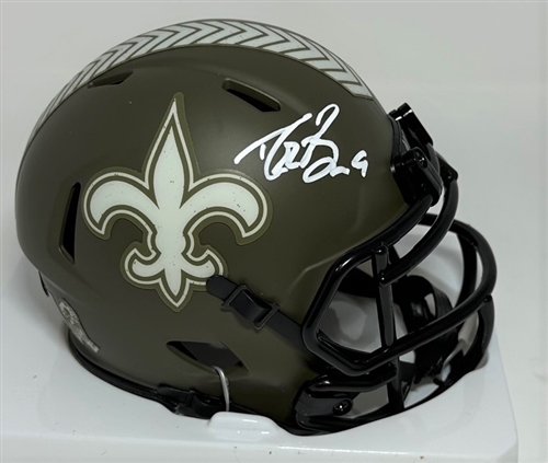 DREW BREES SIGNED SAINTS SALUTE SPEED MINI HELMET - BAS