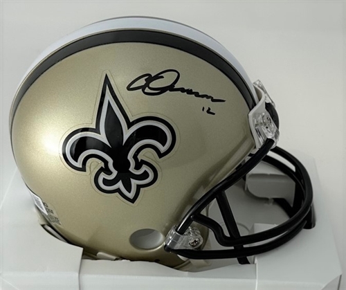 CHRIS OLAVE SIGNED SAINTS VSR4  MINI HELMET - BAS