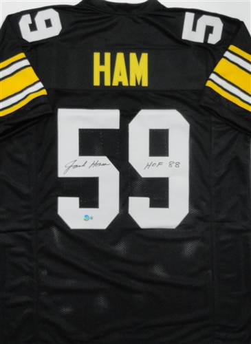 JACK HAM SIGNED CUSTOM REPLICA STEELERS JERSEY - BAS