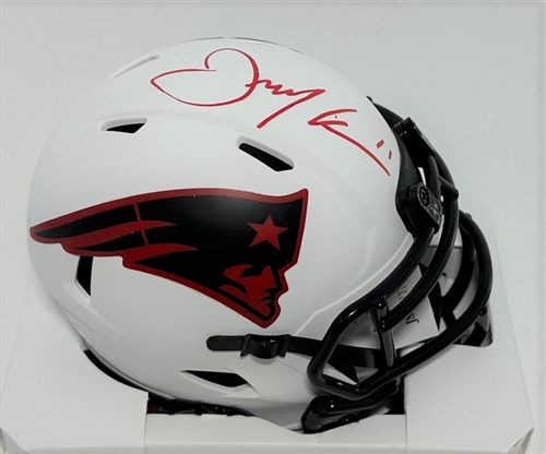 JULIAN EDELMAN SIGNED PATRIOTS LUNAR SPEED MINI HELMET - JSA