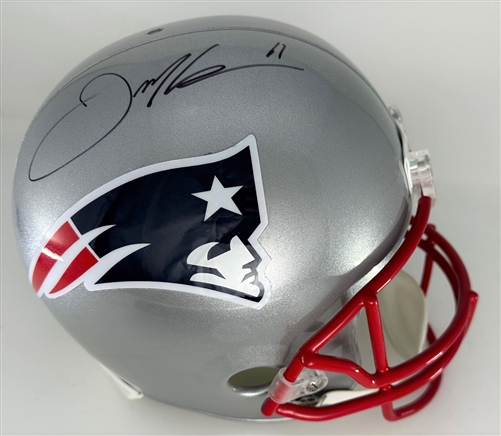JULIAN EDELMAN SIGNED FULL SIZE PATRIOTS REPLICA VSR4 HELMET - JSA