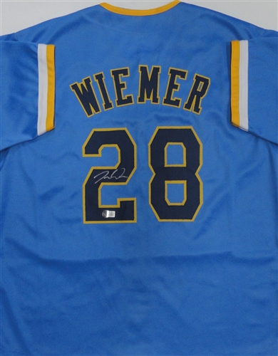 JOEY WIEMER SIGNED CUSTOM REPLICA MKE CITY EDITION BREWERS JERSEY - BAS JOEY WIEMER SIGNED CUSTOM REPLICA MKE CITY EDITION BREWERS JERSEY - BAS