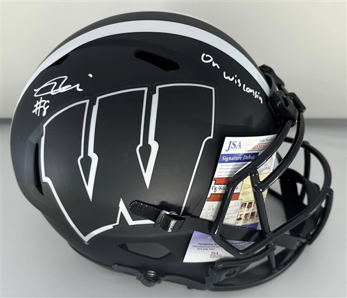 TANNER MORDECAI SIGNED FULL SIZE BADGERS ECLIPSE REPLICA SPEED HELMET W/ SCRIPT - JSA TANNER MORDECAI SIGNED FULL SIZE BADGERS ECLIPSE REPLICA SPEED HELMET W/ SCRIPT - JSA