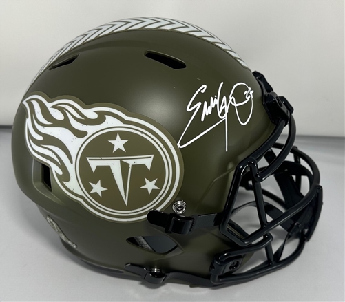 EDDIE GEORGE SIGNED FULL SIZE TITANS SALUTE REPLICA SPEED HELMET - BAS