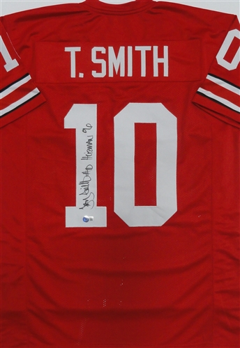 TROY SMITH SIGNED CUSTOM REPLICA OSU BUCKEYES JERSEY - BAS