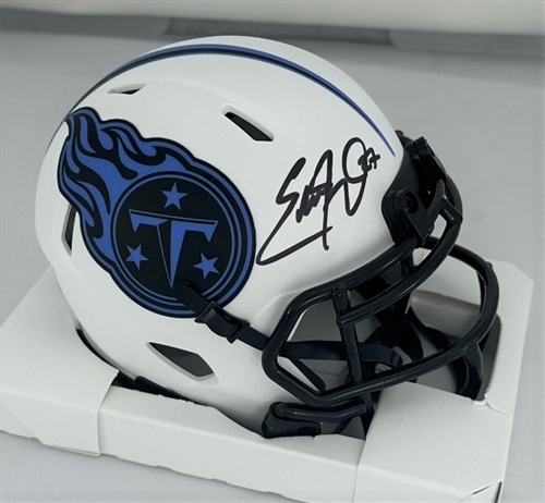EDDIE GEORGE SIGNED TITANS LUNAR SPEED MINI HELMET - BAS