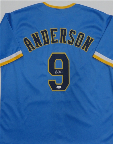 BRIAN ANDERSON SIGNED CUSTOM REPLICA BREWERS MKE CITY EDITION JESREY - JSA