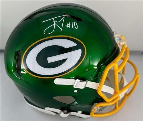 JORDAN LOVE SIGNED FULL SIZE PACKERS FLASH AUTHENTIC SPEED HELMET - BAS JORDAN LOVE SIGNED FULL SIZE PACKERS FLASH AUTHENTIC SPEED HELMET - BAS
