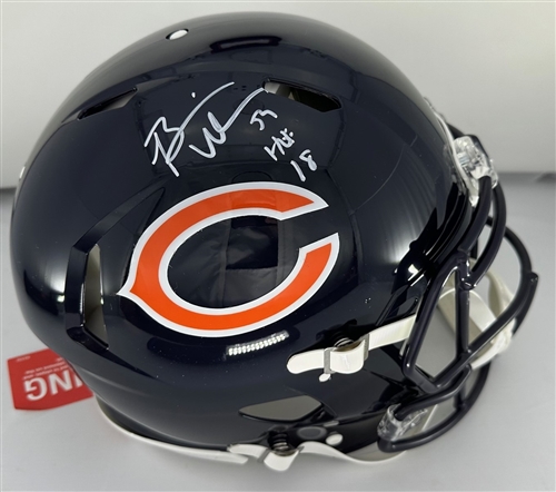 BRIAN URLACHER SIGNED FULL SIZE AUTHENTIC BEARS SPEED HELMET W/ HOF - BAS