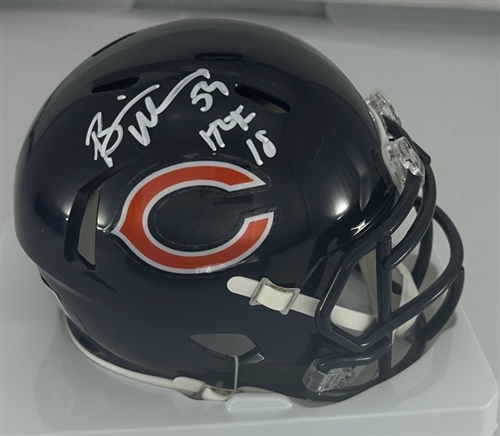 BRIAN URLACHER SIGNED BEARS SPEED MINI HELMET - BAS