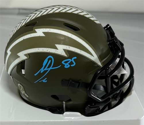 ANTONIO GATES SIGNED CHARGERS SALUTE SPEED MINI HELMET - JSA