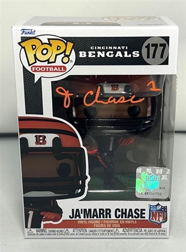 JA'MARR CHASE SIGNED BENGALS POP FUNKO FIGURE - BAS