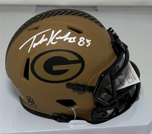 TUCKER KRAFT SIGNED RIDDELL PACKERS SALUTE SPEED MINI HELMET - JSA TUCKER KRAFT SIGNED RIDDELL PACKERS SALUTE SPEED MINI HELMET - JSA