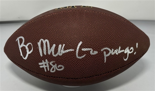 BO MELTON SIGNED WILSON BROWN REPLICA FOOTBALL W/ SCRIPT - JSA