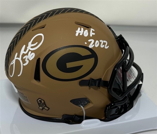 LEROY BUTLER SIGNED RIDDELL PACKERS 2023 SALUTE SPEED MINI HELMET W/ HOF - JSA