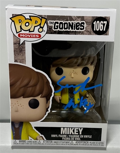 SEAN ASTIN SIGNED THE GOONIES FUNKO POP FIGURE #1067 W/ "MIKEY" - JSA