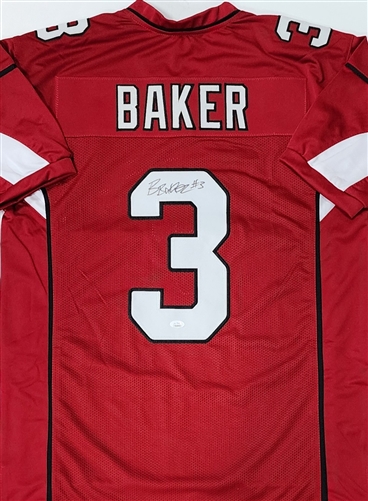 BUDDA BAKER SIGNED CARDINALS RED CUSTOM REPLICA JERSEY - JSA
