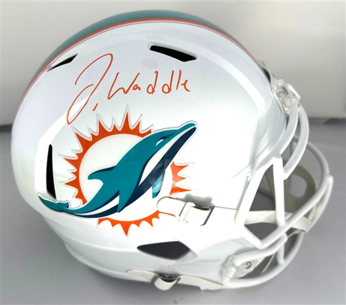 JAYLEN WADDLE SIGNED FULL SIZE DOLPHINS REPLICA SPEED HELMET - FAN
