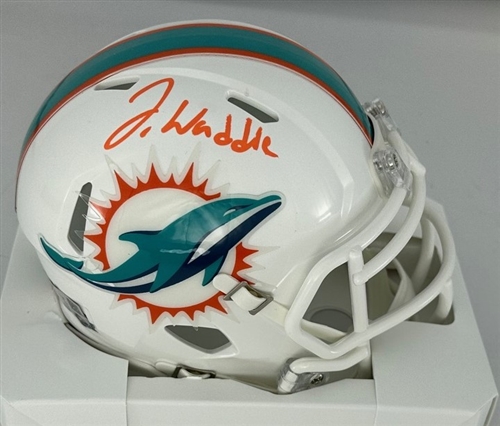 JAYLEN WADDLE SIGNED DOLPHINS SPEED MINI HELMET - BAS