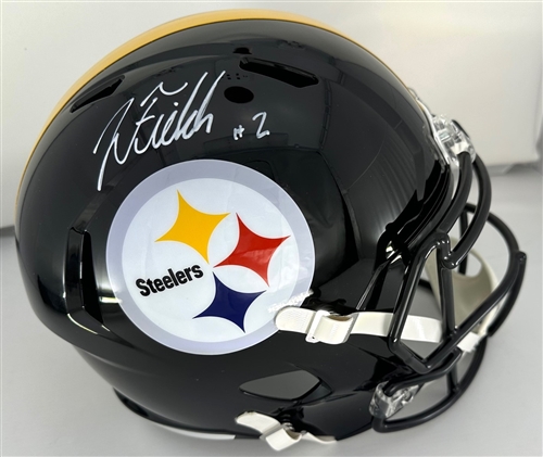 JUSTIN FIELDS SIGNED FULL SIZE STEELERS REPLICA SPEED HELMET - BAS