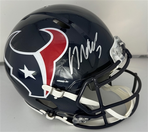 CJ STROUD SIGNED FULL SIZE TEXANS AUTHENTIC SPEED HELMET - FAN