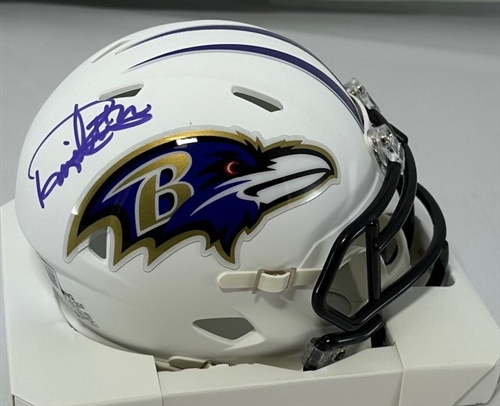 DERRICK HENRY SIGNED RAVENS FLAT WHITE SPEED MINI HELMET - BAS