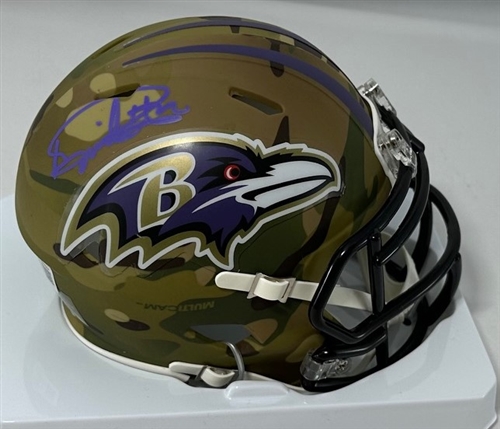 DERRICK HENRY SIGNED RAVENS CAMO SPEED MINI HELMET - BAS