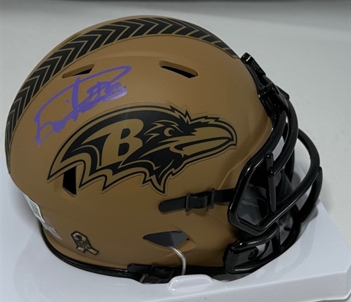DERRICK HENRY SIGNED RAVENS 2023 SALUTE SPEED MINI HELMET - BAS