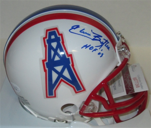 ELVIN BETHEA SIGNED HOUSTON OILERS MINI HELMET - JSA