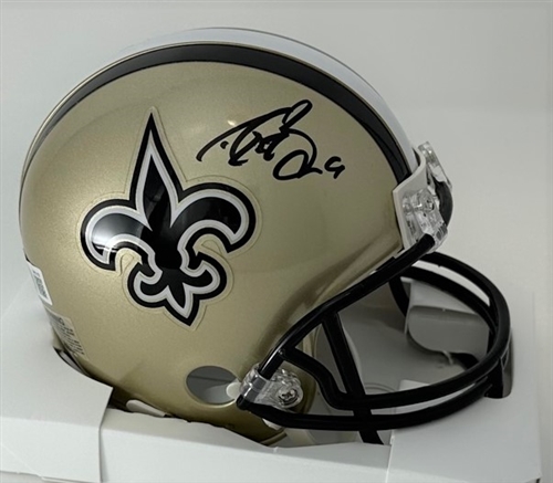 DREW BREES SIGNED SAINTS VSR4 MINI HELMET - BAS