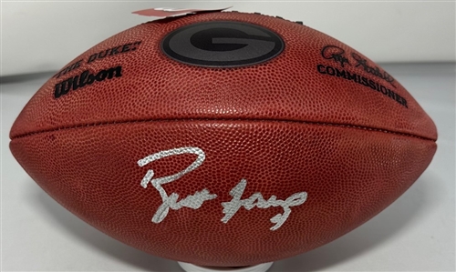 BRETT FAVRE SIGNED AUTHENTIC WILSON DUKE PACKERS LOGO FOOTBALL - JSA