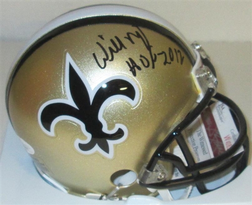 WILLIE ROAF SIGNED SAINTS MINI HELMET - JSA