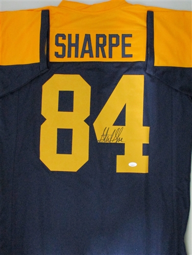 STERLING SHARPE SIGNED CUSTOM THROWBACK PACKERS JERSEY - JSA