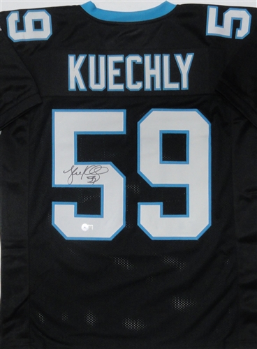 LUKE KUECHLY SIGNED CUSTOM REPLICA PANTHERS JERSEY - BAS