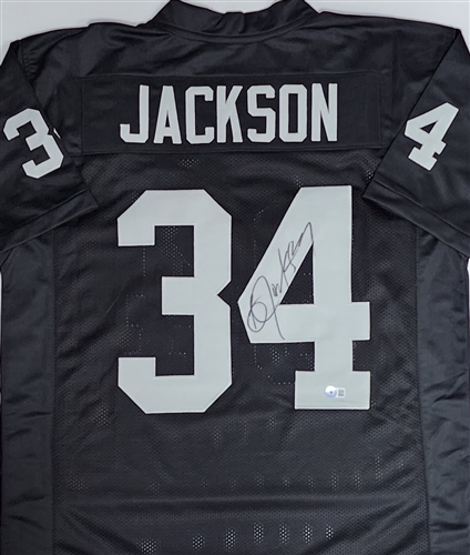 BO JACKSON SIGNED CUSTOM REPLICA RAIDERS JERSEY - BAS
