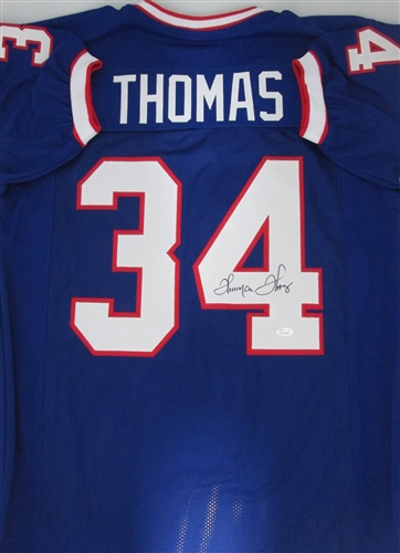 THURMAN THOMAS SIGNED CUSTOM BILLS JERSEY - JSA