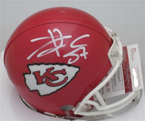 TRAVIS KELCE SIGNED KC CHIEFS MINI HELMET - JSA